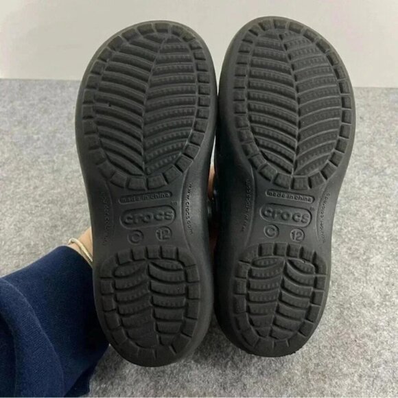 CROCS Shayna Mary Jane Slip On Black Flats Child Size 12 - Picture 8 of 10